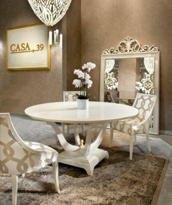 Round table dining room round wood tables design original furniture Italian furniture