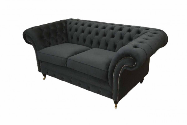 Chesterfield Black 2-Seater Couch Upholstery Couch Design Sofa Fabric