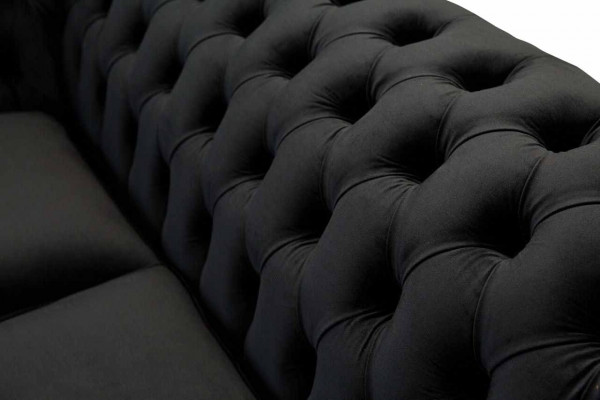 Chesterfield Black 2-Seater Couch Upholstery Couch Design Sofa Fabric