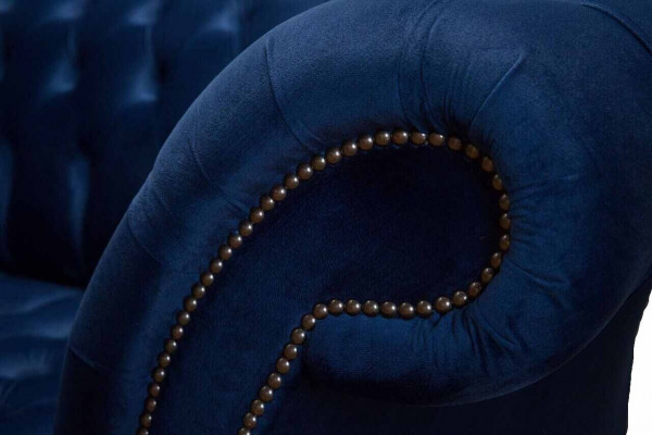 English Chesterfield office seating furniture sofa couch 2-seater royal blue