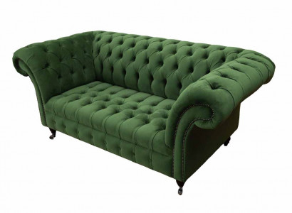 Chesterfield office furniture seating sofa couch 2-seater textile green