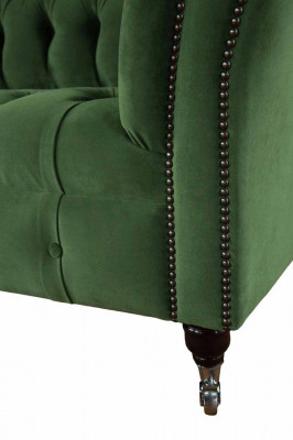 Chesterfield office furniture seating sofa couch 2-seater textile green
