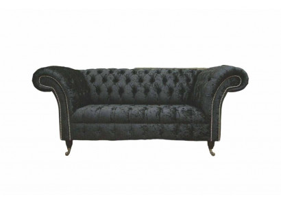 English Chesterfield office furniture set sofa couch 2 seat black