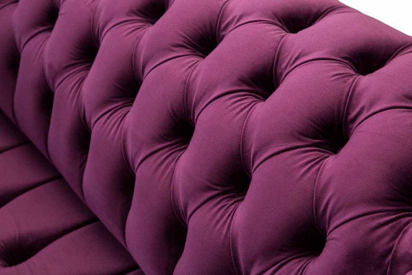 English Chesterfield office seating furniture sofa couch 2-seater violet