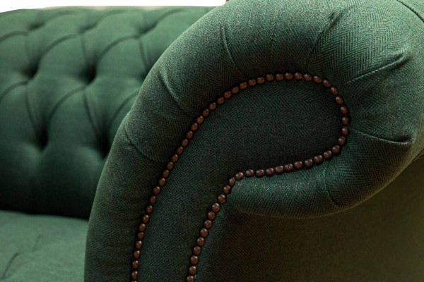 Chesterfield Sofa 2-Seater Upholstered Sofas Green Luxury Fabric Sofas Textile