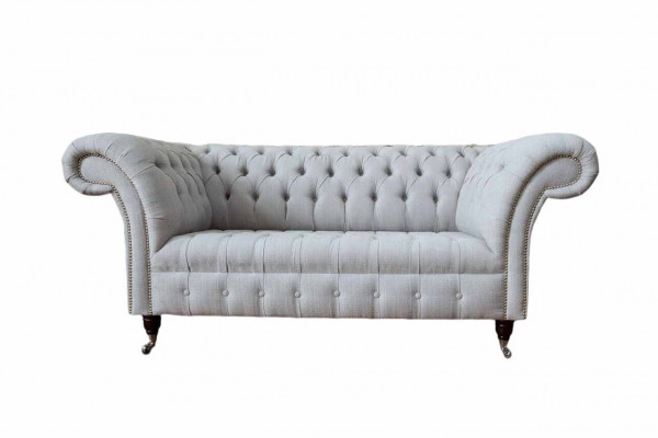 Chesterfield Luxury 2-Seater Couch Upholstered Sofa Fabric New