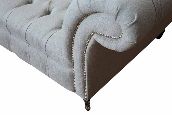 Chesterfield Luxury 2-Seater Couch Upholstered Sofa Fabric New