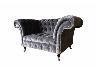 Design Chesterfield Fabric Couch Armchair 1.5-Seater Upholstered Lounge New