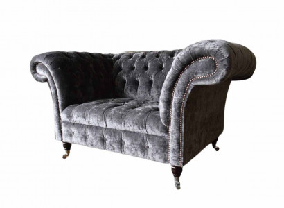 Design Chesterfield Fabric Couch Armchair 1.5-Seater Upholstered Lounge New