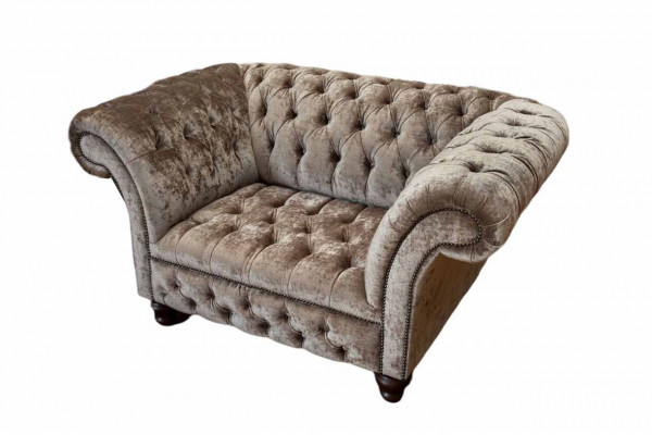 Chesterfield Armchair Couch 1-Seater Sofa Textile Fabric Sofas Upholstery New