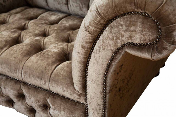 Chesterfield Armchair Couch 1-Seater Sofa Textile Fabric Sofas Upholstery New