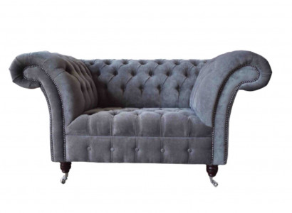 Chesterfield Sofa 1.5 Seater Couch Upholstery Design Sofas Seat Upholstery Gray