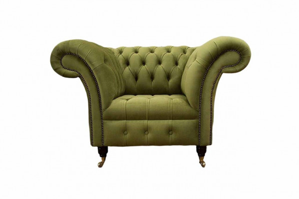 Chesterfield Design Armchair Couch Upholstery Luxury Textile Sofas Single-Seater