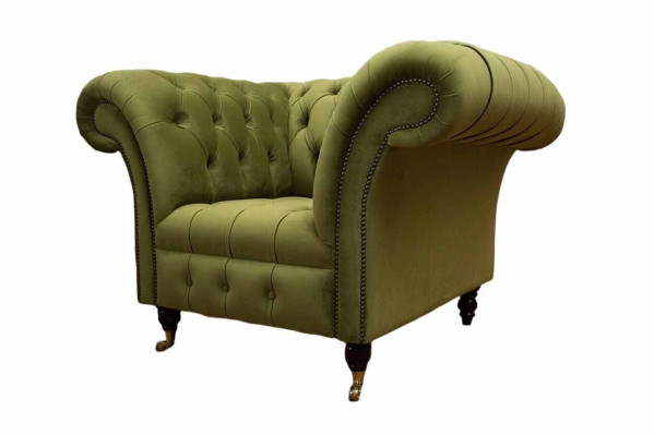Chesterfield Design Armchair Couch Upholstery Luxury Textile Sofas Single-Seater