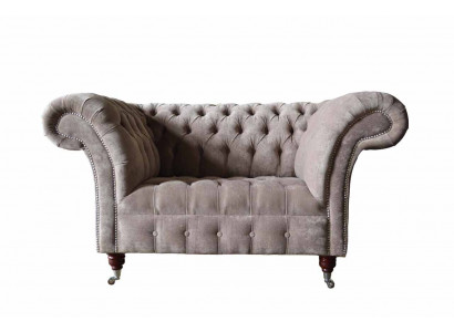 Chesterfield Sofa Couch 1 Seater Luxury Textile Fabric Couches Upholstery New