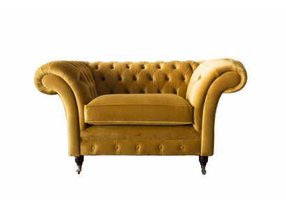 Chesterfield armchair fabric textile modern living room luxury design furniture