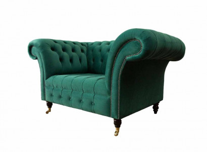 Gray Chesterfield Design Sofa Armchair Wingback Chair Upholstery Luxury Textile