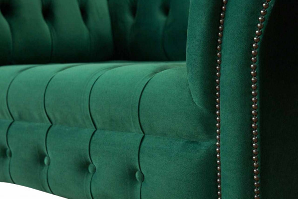Gray Chesterfield Design Sofa Armchair Wingback Chair Upholstery Luxury Textile