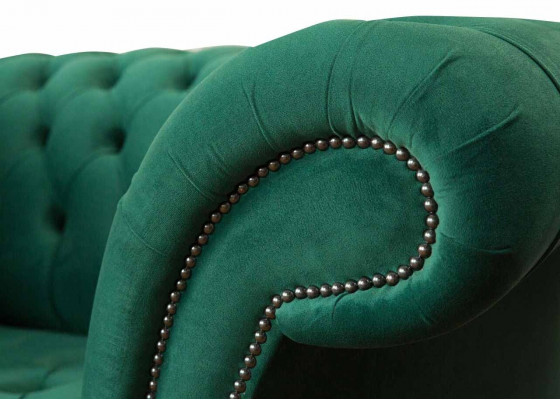 Gray Chesterfield Design Sofa Armchair Wingback Chair Upholstery Luxury Textile