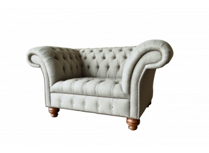 Chesterfield single-seater sofa armchair couch upholstered seating furniture textile fabric