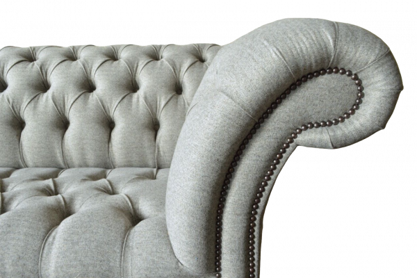 Chesterfield single-seater sofa armchair couch upholstered seating furniture textile fabric