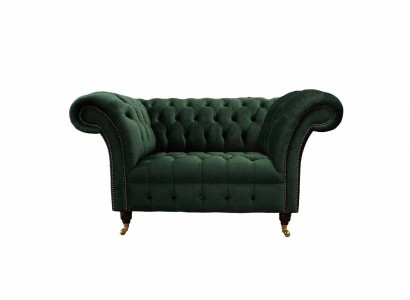 Armchair Design Relax Green Textile Living Room Upholstery Chair Luxury Single Seater