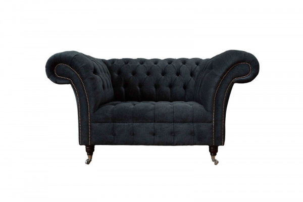 Chesterfield Design Sofa Armchair Upholstery Luxury Textile Couches 1-Seater