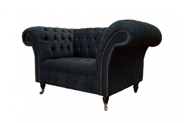 Chesterfield Design Sofa Armchair Upholstery Luxury Textile Couches 1-Seater