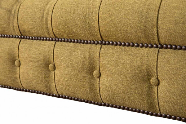 Chesterfield Armchair Design Upholstered Sofa Couch Brown Textile Furniture New