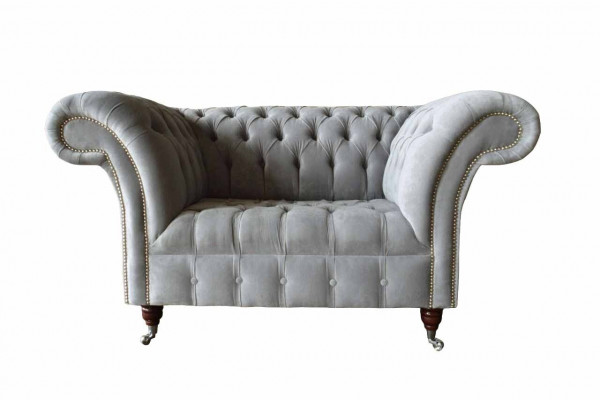 Gray Chesterfield Wingback Armchair Gray Armchair Couch Fabric Sofa Living Room
