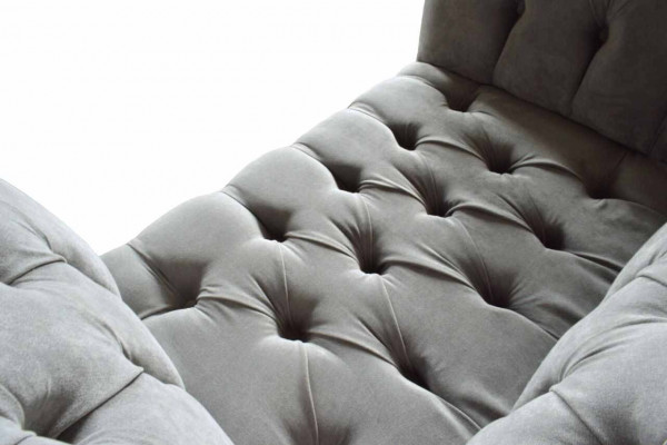 Gray Chesterfield Wingback Armchair Gray Armchair Couch Fabric Sofa Living Room