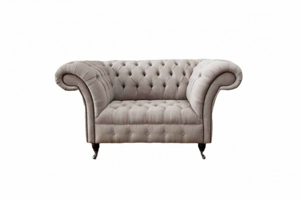 Chesterfield textile upholstered armchair 1-seater sofa design luxury fabric sofas