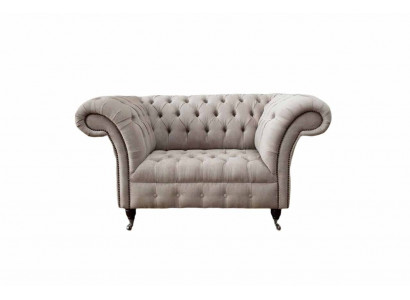 Chesterfield textile upholstered armchair 1-seater sofa design luxury fabric sofas