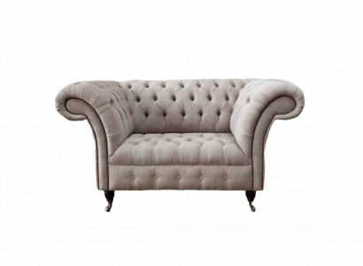 Chesterfield textile upholstered armchair 1-seater sofa design luxury fabric sofas