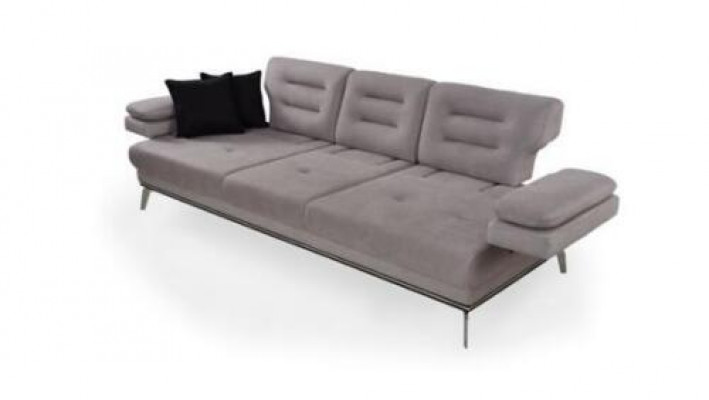 Luxury Sofa Set 3-3-1 Three-Seater Sofa Armchair Fabric Gray Modern