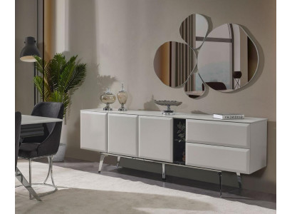 Sideboard with mirror dresser white console table modern wood set