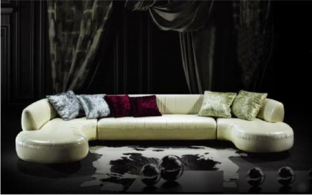 Chesterfield Sectional Sofa U-Shape Luxury Couch Leather Sofa Sofas White Modern
