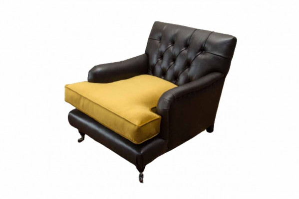 Armchair Couch Sofa Leather Brown Lounge Upholstery Seat Luxury Design Club