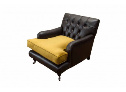 Armchair Couch Sofa Leather Brown Lounge Upholstery Seat Luxury Design Club