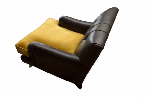 Armchair Couch Sofa Leather Brown Lounge Upholstery Seat Luxury Design Club