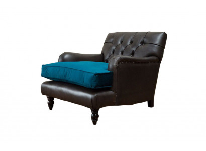 Chesterfield Armchair Couch 1-Seater Couches Upholstered Sofa Leather Gray