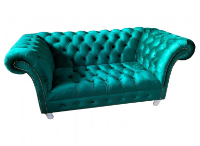 Chesterfield Luxury Sofa 2 Seater Fabric Couch Blue Sofas Green Couches