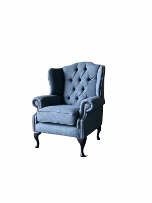 Armchair 1 Seat Textile Lounge Luxury Upholstered Wingback Armchair Single Seater Design 1