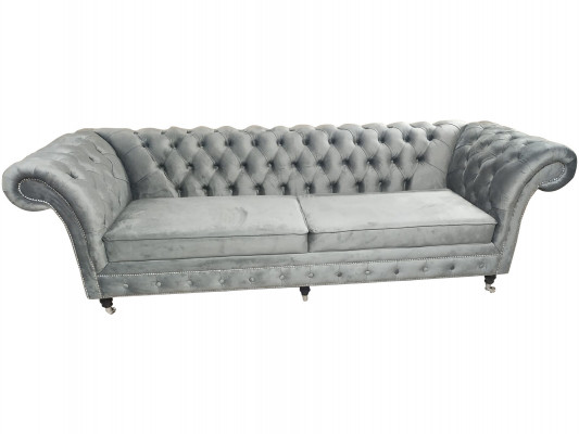 Chesterfield Sofa 3-Seater Couch Textile Fabric Sofas Upholstery 230cm