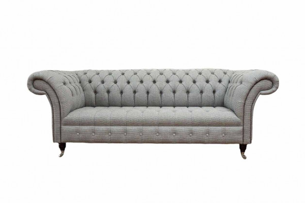Chesterfield 3-seater sofa grey design couches upholstery sofas couches