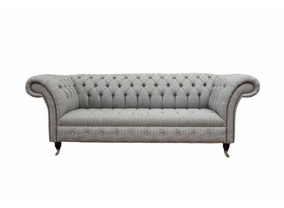 Chesterfield 3-seater sofa grey design couches upholstery sofas couches