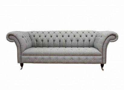 Chesterfield 3-seater sofa grey design couches upholstery sofas couches