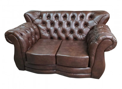Chesterfield Sofa Luxury Couch 2-Seater Sofas Brown Leather Sofa Couches