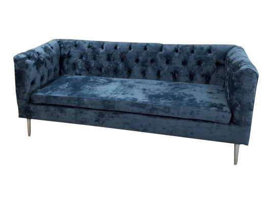 Luxury Chesterfield Sofa 3-Seater Couch Textile Modern Sofas Blue Turquoise