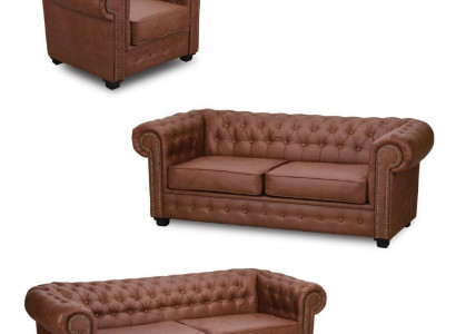 Sofa set Chesterfield 3+2+1 living room furniture couch set fabric textile